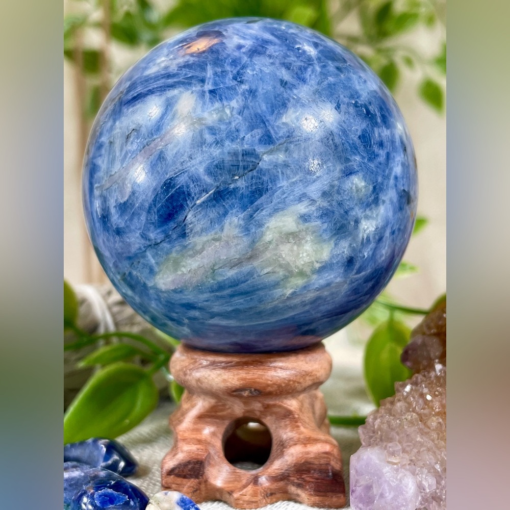 1323 Blue Kyanite Crystal Sphere